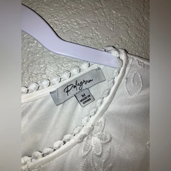 Polagram White Floral Lace Modest Dress - Picture 3 of 11